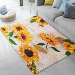 Beautiful Vintage Sunflower Living Room Carpet Rug Home Decor