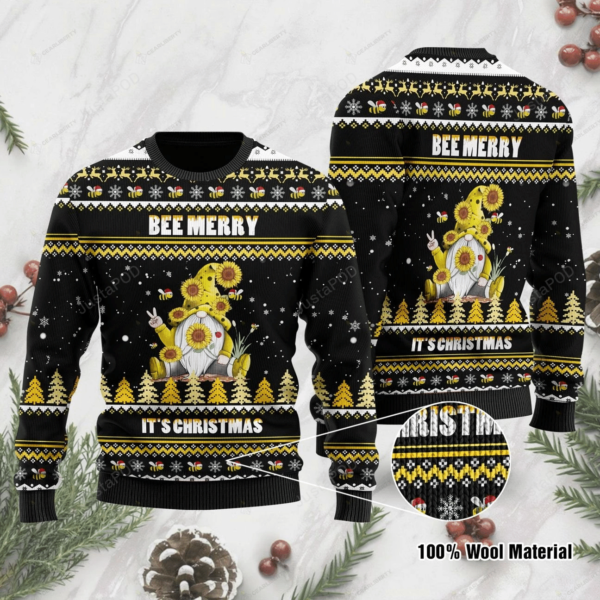 Bee Gnome Gifts Christmas Ugly Sweater