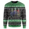 Believe In Bigfoot Squatching Through The Snow Christmas Ugly Sweater