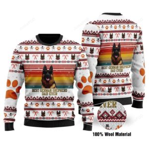 Best German Shepherd Dad Ever Christmas Ugly Sweater