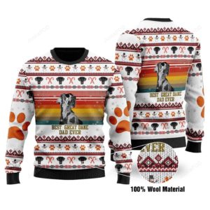 Best Great Dane Dad Ever Christmas Ugly Sweater