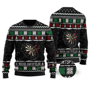 Bester Darts Spieler Christmas Ugly Sweater