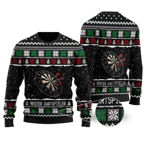Bester Darts Spieler Christmas Ugly Sweater
