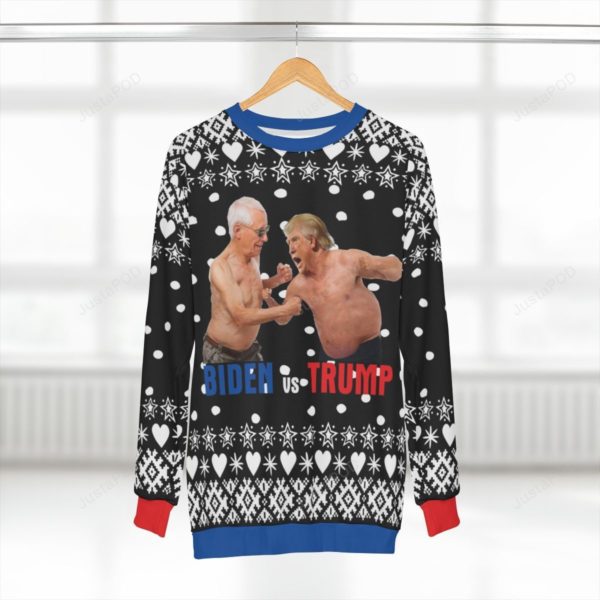 Biden vs Trump Boxing Christmas Ugly Sweater