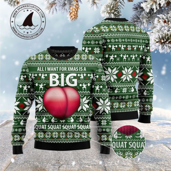 Big Squat Fitness Christmas Ugly Sweater