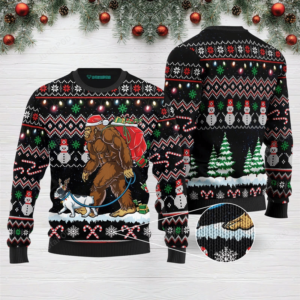 Bigfoot Santa And French Bulldog Gifts Christmas Ugly Sweater