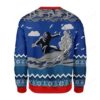 Bigfoot Surfing Christmas Ugly Sweater