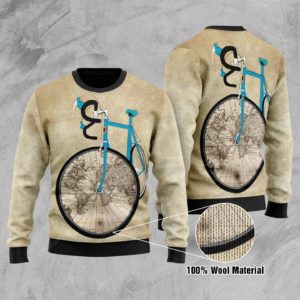 Bike Map Christmas Ugly Sweater