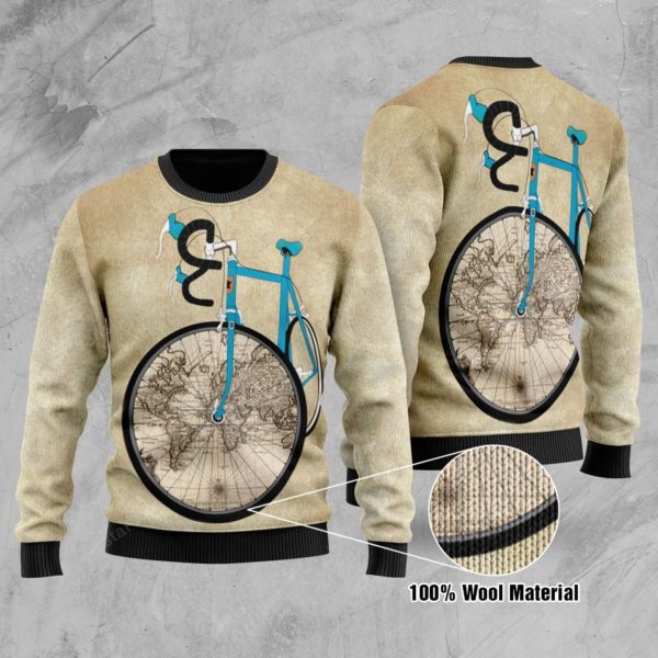 Bike Map Christmas Ugly Sweater