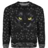 Black Cat Knocked Down Christmas Ugly Sweater