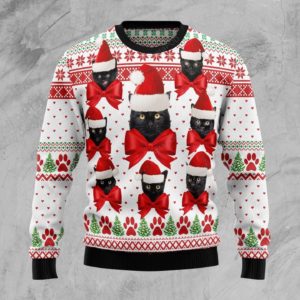 Black Cat Christmas Ugly Sweater