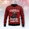 Black Cat Pine Christmas Ugly Sweater