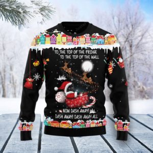 Black Cat Santa Claus Christmas Ugly Sweater