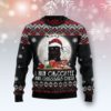 Black Cat Sleigh To Death Star Christmas Ugly Sweater