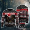 Black Cat Sleigh To Death Star Christmas Ugly Sweater
