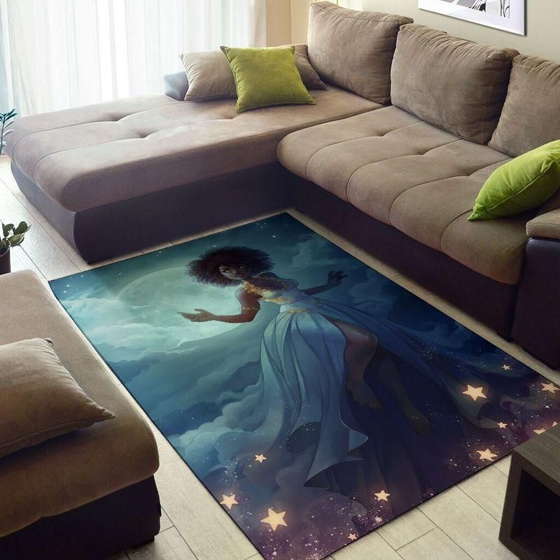 Black Girl In The Sky Living Room Carpet Rug Home Decor Black Girl In The Sky Living Room Carpet Rug Home Decor