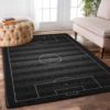 Black Soccer Field Living Room Carpet Rug Home Decor