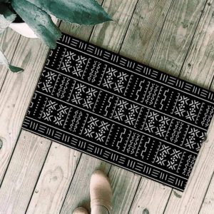 Black Traditional African Pattern Living Room Carpet Rug Home Decor