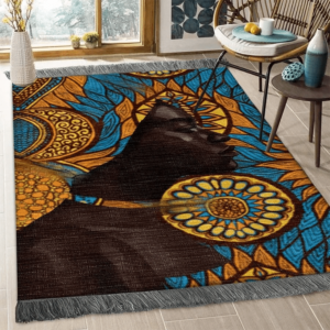 Black Woman Blue Art Living Room Carpet Rug Home Decor