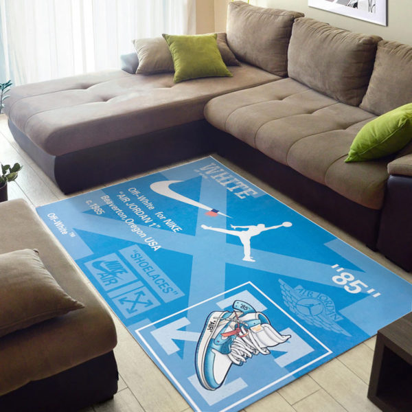 Blue Air Jordan Sneaker Rug Gift Home Decor