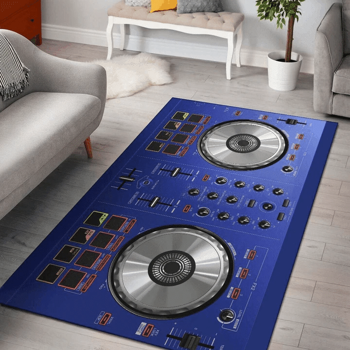 Blue DJ Mixer Living Room Carpet Rug Home Decor Blue DJ Mixer Living Room Carpet Rug Home Decor