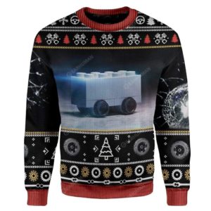 Blursed Cybertruck Car Christmas Ugly Sweater
