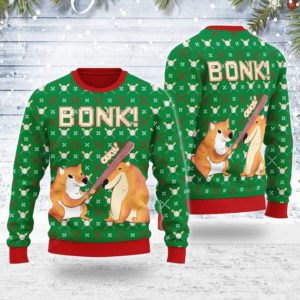 Bonk Dog Christmas Ugly Sweater