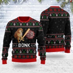 Bonk Dog Coronavirus Meme Christmas Ugly Sweater
