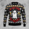 Boo Wine Halloween Christmas Ugly Sweater