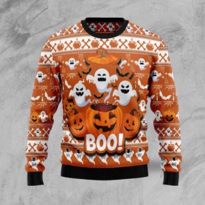 Boo Pumpkin Christmas Ugly Sweater