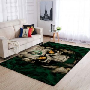 Boston Celtics NBA Team Logo Skull Style Nice Gift Living Room Carpet Rug Home Decor