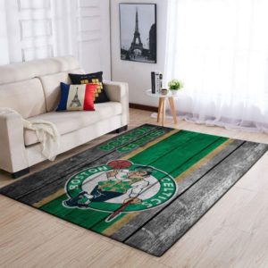 Boston Celtics NBA Team Logo Wooden Style Nice Gift Living Room Carpet Rug Home Decor