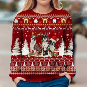 Boston Terrier Christmas Ugly Sweater