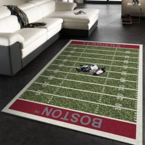 Boston University Terriers Football Team Home Field NFL Living Room Carpet Rug Home Decor