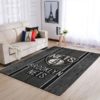 Brooklyn Nets NBA Team Logo Wooden Style Nice Black And White Living Room Carpet Rug Home Decor