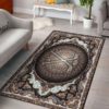 Brown Ice Hockey Mandala Pattern Living Room Carpet Rug Home Decor