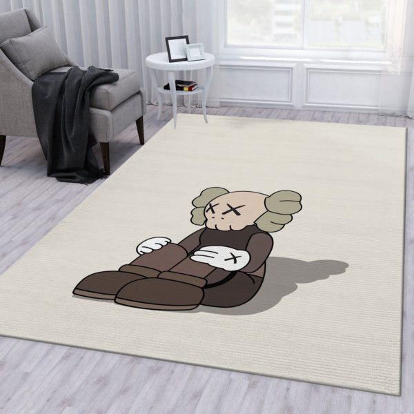 Brown Kaws Sit Down Classic Kaws Rug Home Decor