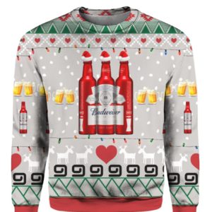 Budweiser Beer Red Christmas Ugly Sweater