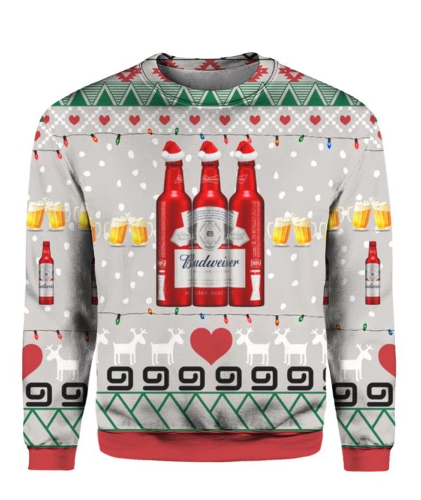 Budweiser Beer Red Christmas Ugly Sweater