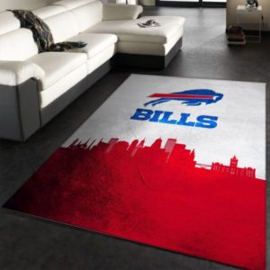 Buffalo Bills  NFL Red And White Living Room Carpet Rug Home Decor