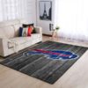 Buffalo Bills NFL Team Logo Grey Wooden Style Nice Gift Living Room Carpet Rug Home Decor