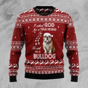 Bulldog Santa Christmas Ugly Sweater