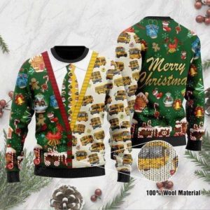 Bus Driver Pattern Christmas Ugly Sweater