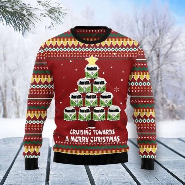 Bus Tree Xmas Christmas Ugly Sweater