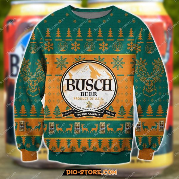 Busch Beer Chrismas Ugly Sweater