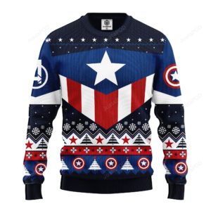 Captain America Costume Christmas Ugly Sweater