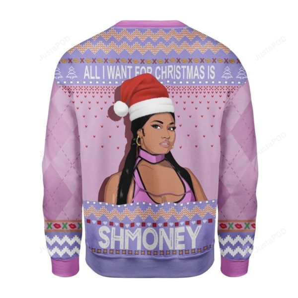 Cardi B All I Want For Christmas Is Shmoney Unisex Christmas Ugly Sweater