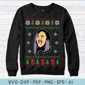Cardi B Singer Christmas Ugly Sweater