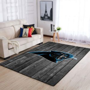 Carolina Panthers NFL Team Logo Grey Wooden Style Nice Gift Living Room Carpet Rug Home Decor