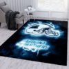 Carolina Panthers Black And White NFL Living Room Carpet Rug Home Decor